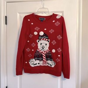 Red Polar Bear Holiday Christmas Sweater